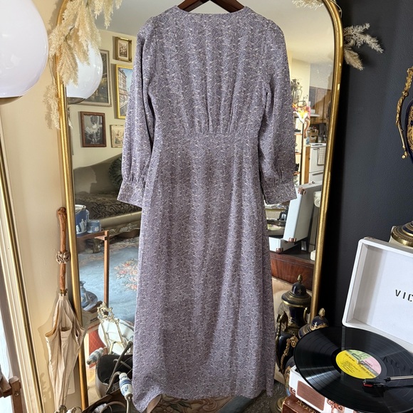 Veiled Collection Pastel Purple Lavender Floral Button Front Women's Maxi Dress - Picture 13 of 16